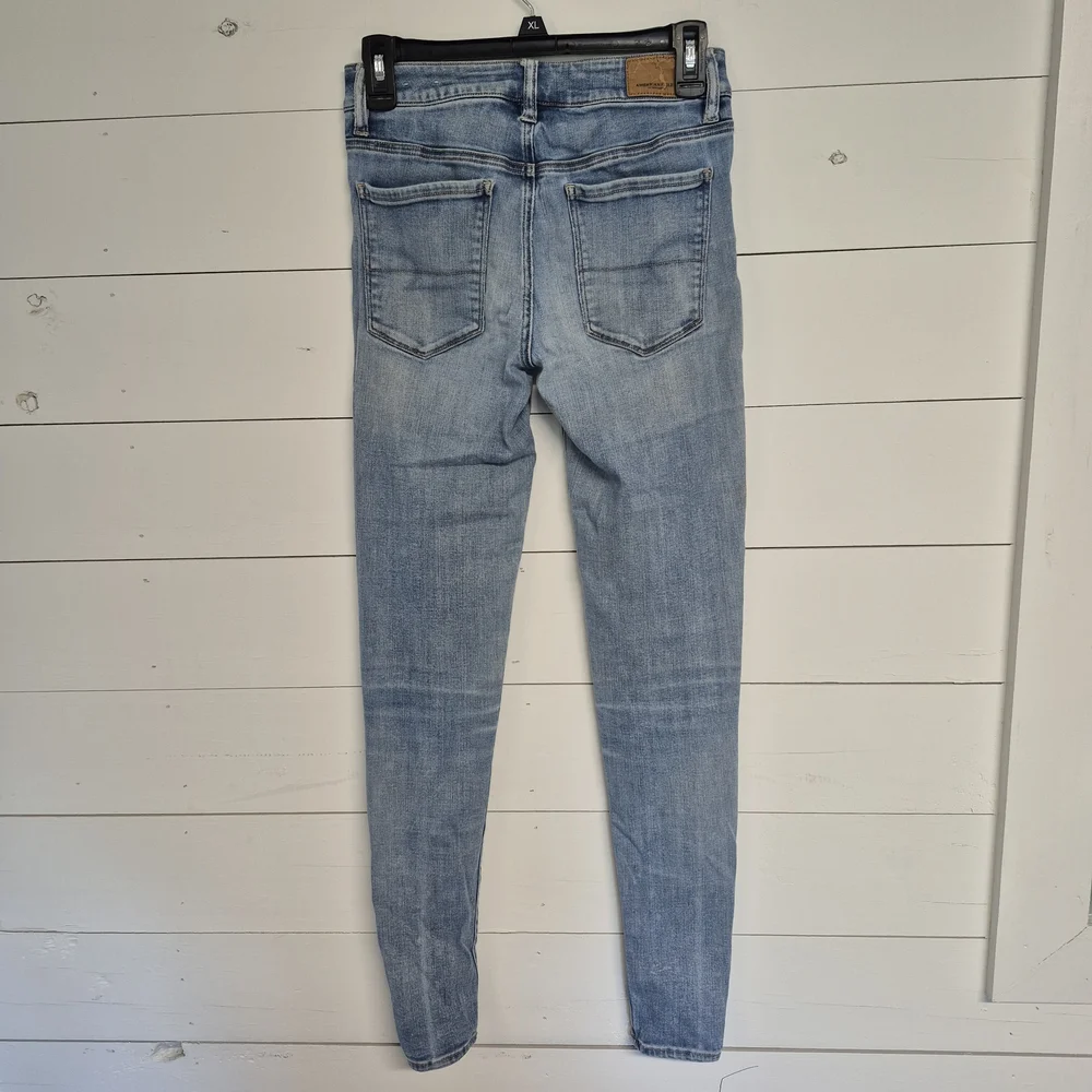American Eagle Outfitters Blue Skinny Jeans Size 2 - Picture 2 of 7